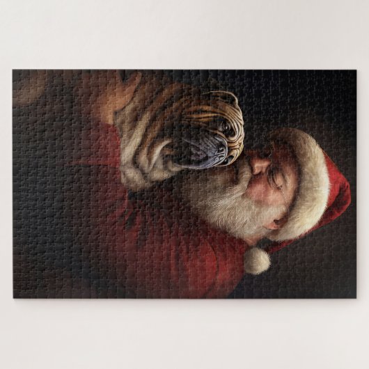 Shar Pei zu Weihnachten Puzzle (Horizontal)