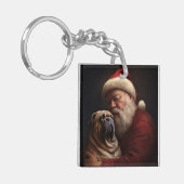 Shar Pei zu Weihnachten Schlüsselanhänger (Vorderseite links)