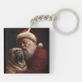 Shar Pei zu Weihnachten Schlüsselanhänger (Rückseite)