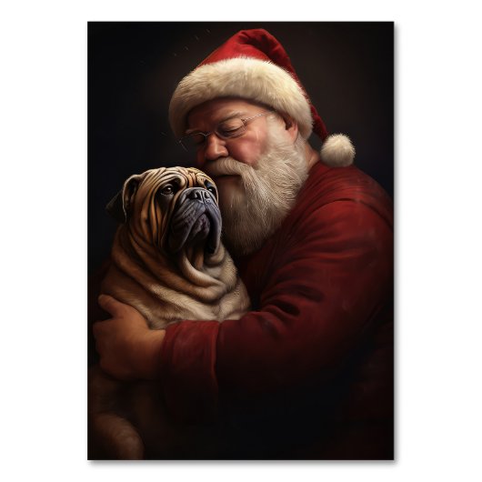 Shar Pei zu Weihnachten Tischnummer (Vorderseite)
