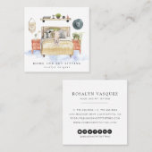 Shar Pei | Zuhause- und Haustiersitzungen Quadratische Visitenkarte (Vorne/Hinten)