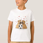 Shar Peis with soccer ball for Valentine's Day T-Shirt (Vorderseite)