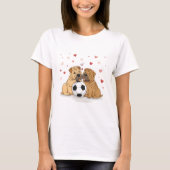 Shar Peis with soccer ball for Valentine's Day T-Shirt (Vorderseite)