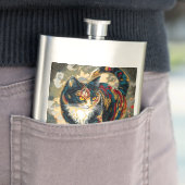 Sharaku Style Kabuki Lucky Cat Flachmann (Beispiel)