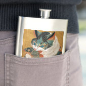Sharaku Style Ukiyo-e Kabuki Cat Flachmann (Beispiel)