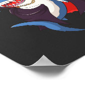 Sharcula Funny Dracula Shark Vampire Halloween T-S Poster (Ecke)