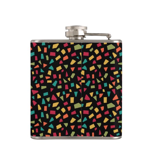 Shards - Farben 02 - auf schwarz Flachmann (Rückseite)