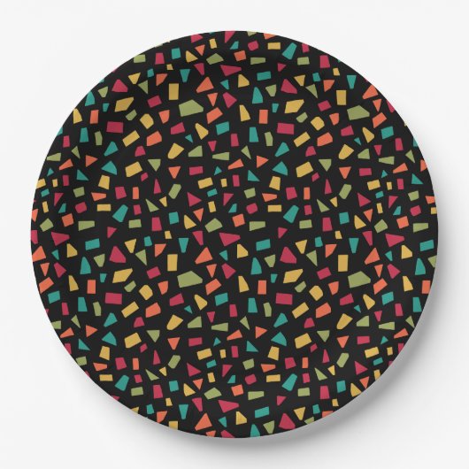Shards - Farben 02 - auf schwarz Pappteller (Vorderseite)