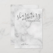 'Share a Memory' Elegant Marble Script Hochzeit Hinweiskarte (Vorne/Hinten)