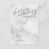 'Share a Memory' Elegant Marble Script Hochzeit Hinweiskarte (Vorderseite)