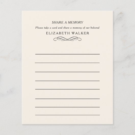 Share a Memory Funeral Service Attendance (Vorderseite)