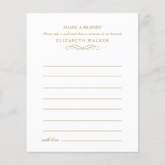 Share a Memory Funeral Service Attendance (Rückseite)