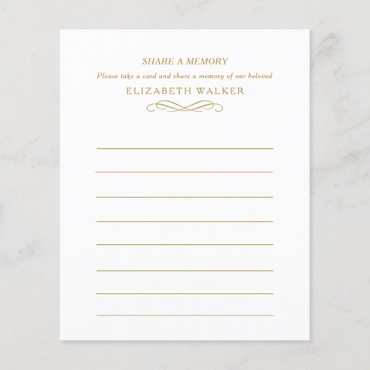 Share a Memory Funeral Service Attendance (Vorderseite)
