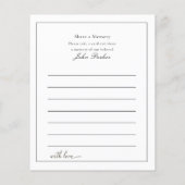 Share a Memory - Funeral Service Attendance (Rückseite)