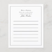 Share a Memory - Funeral Service Attendance (Vorderseite)