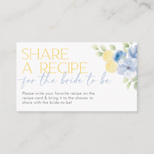 Share a recipe card Main Squeeze Bridal Shower Begleitkarte (Vorderseite)