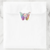 Share - Angel Wings and Heart Runder Aufkleber (Tasche)