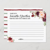 Share Date Idea Marsala Blume Brautparty Game (Vorne/Hinten)