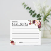 Share Date Idea Marsala Blume Brautparty Game (Stehend Vorderseite)