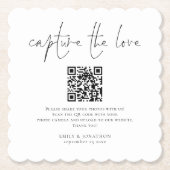 Share Foto QR Code Capture the Liebe Wedding Untersetzer (Vorderseite)