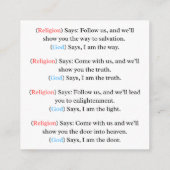 Share Gods Liebe Gospel Tracel Calling Card Telefonnummerkarte (Rückseite)