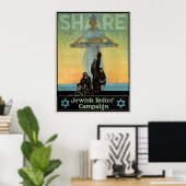 Share - Jüdische Hilfskampagne Vintage Poster (Heimbüro)