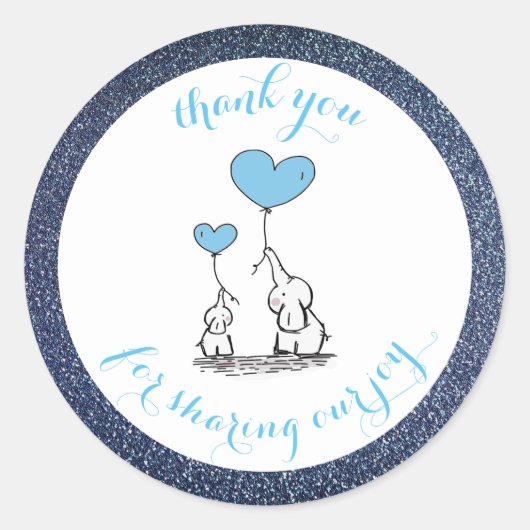 Share Our Joy Blue Glitzer Sticker (Vorderseite)