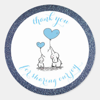 Share Our Joy Blue Glitzer Sticker