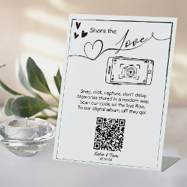 Share the Liebe Wedding Foto QR Code Poster Sockelschild