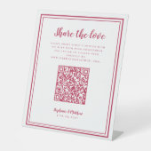 Share the Liebe Wedding Foto QR Scan Code Magenta Sockelschild (Vorderseite)