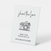 Share the Liebe - Wedding Hashtag Foto Sign Sockelschild (Vorderseite)