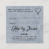 Share the love kraft script typography referral ca quadratische visitenkarte (Rückseite)