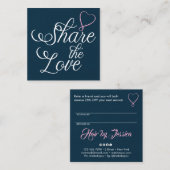 Share the love kraft script typography referral ca quadratische visitenkarte (Vorne/Hinten)