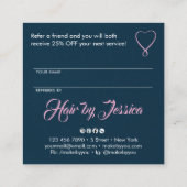 Share the love kraft script typography referral ca quadratische visitenkarte (Rückseite)