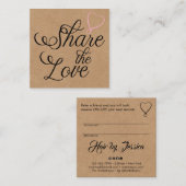 Share the love kraft script typography referral ca quadratische visitenkarte (Vorne/Hinten)