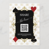 Share The Love Photo Wedding QR Code Sign Menükarte (Rückseite)