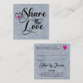 Share the love script typography referral card quadratische visitenkarte (Vorne/Hinten)