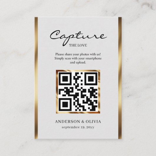 Share Wedding-Fotos mit QR-Code-Umschließungskarte Begleitkarte (Vorderseite)