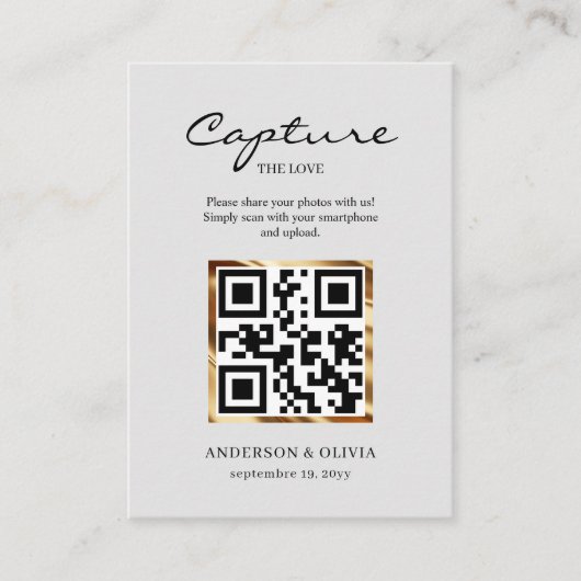Share Wedding-Fotos mit QR-Code-Umschließungskarte Begleitkarte (Vorderseite)