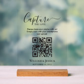 Share Wedding Photos With QR Code Acrylschild (Neutral)