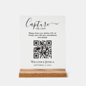 Share Wedding Photos With QR Code Acrylschild (Vorderseite)