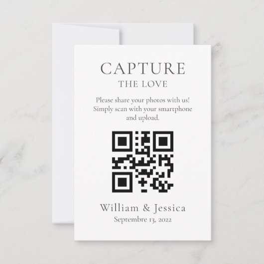 Share Wedding Photos With QR Code Karte (Vorderseite)