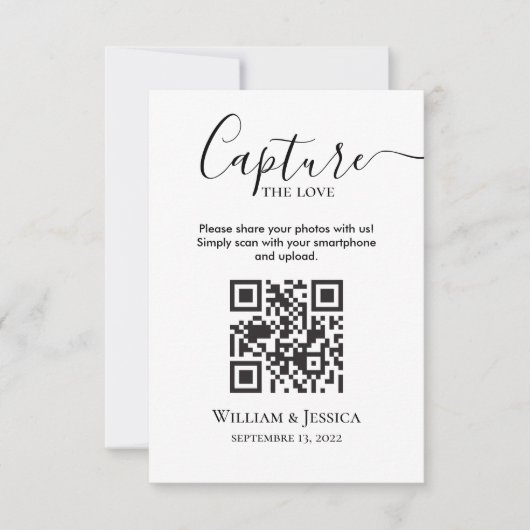 Share Wedding Photos With QR Code Karte (Vorderseite)