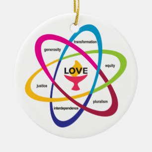 Shared Values Atom - Unitaristischer Universalist Keramik Ornament