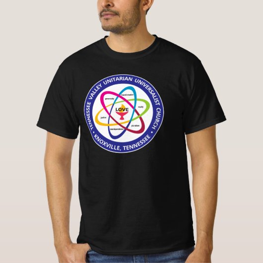 Shared Values Atom - Unitaristischer Universalist T-Shirt (Vorderseite)