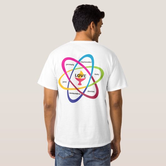 Shared Values Atom - Unitaristischer Universalist  T-Shirt (Schwarz voll)