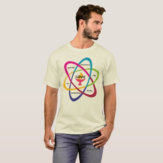 Shared Values Atom - Unitaristischer Universalist T-Shirt (Vorne ganz)
