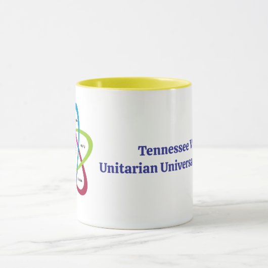 Shared Values Atom - Unitaristischer Universalist Tasse (Zentrum)