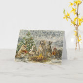 Shared Warmth Whimsical Farmhouse Animals Campfire Karte (Gelbe Blume)