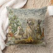 Shared Warmth Whimsical Farmhouse Animals Campfire Kissen (Decke)